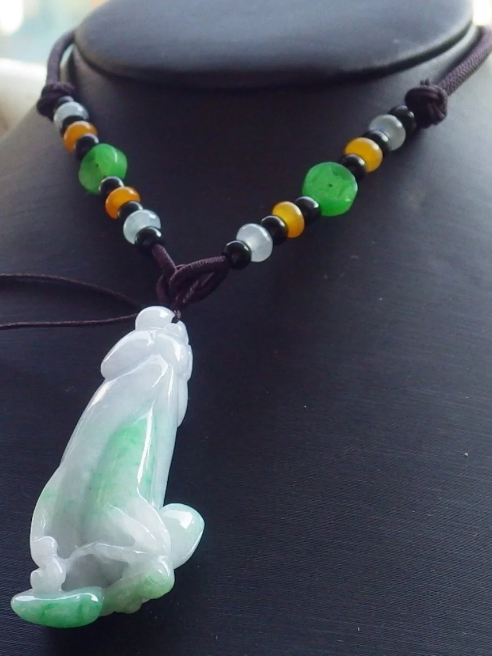Certified Natural Myanmar Burma A Jade jadeite Spider Flower Pendant Necklace